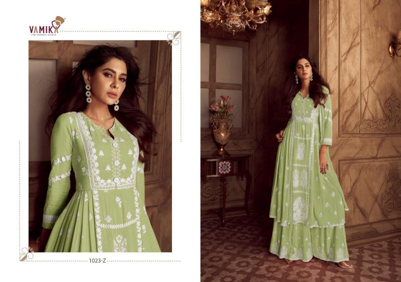 VamikaTM lakhnavi vol 4 light color stitched kurtis wholesale